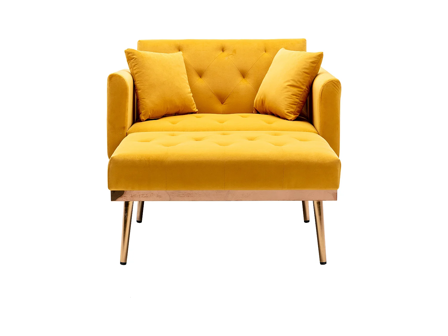 Fauteuil jaune - Fauteuil réglable avec accoudoirs et coussins - pour salon et bureau