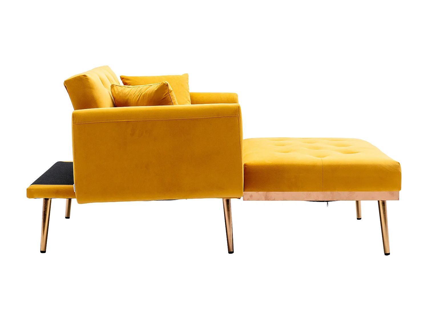 Gelber Sessel - Verstellbarer Sessel mit Armlehnen und Kissen - für wohnzimmer und büro