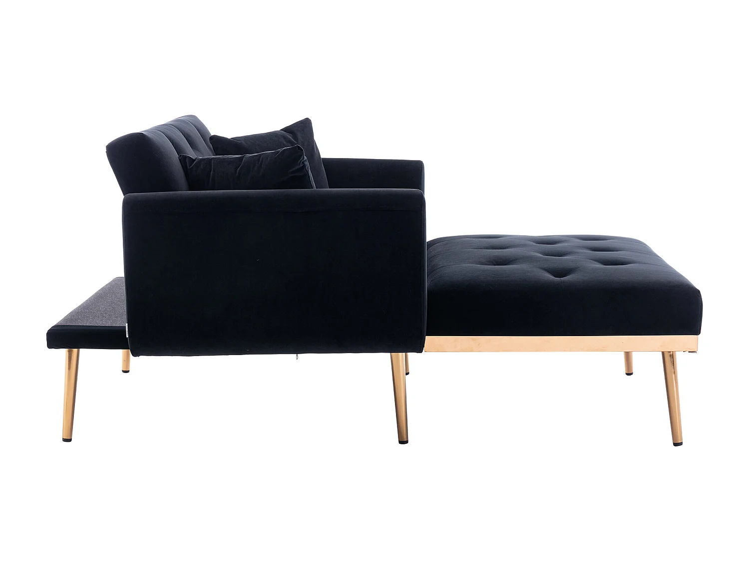 Fauteuil noir - Fauteuil réglable avec accoudoirs et coussins - pour salon et bureau