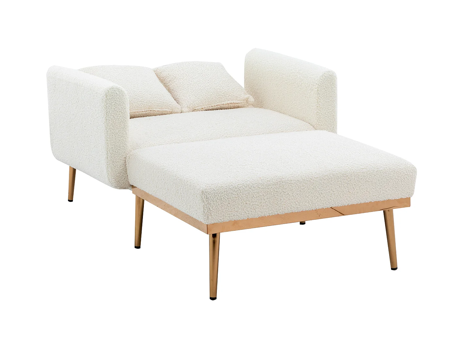 Fauteuil blanc - Fauteuil réglable avec accoudoirs et coussins - pour salon et bureau