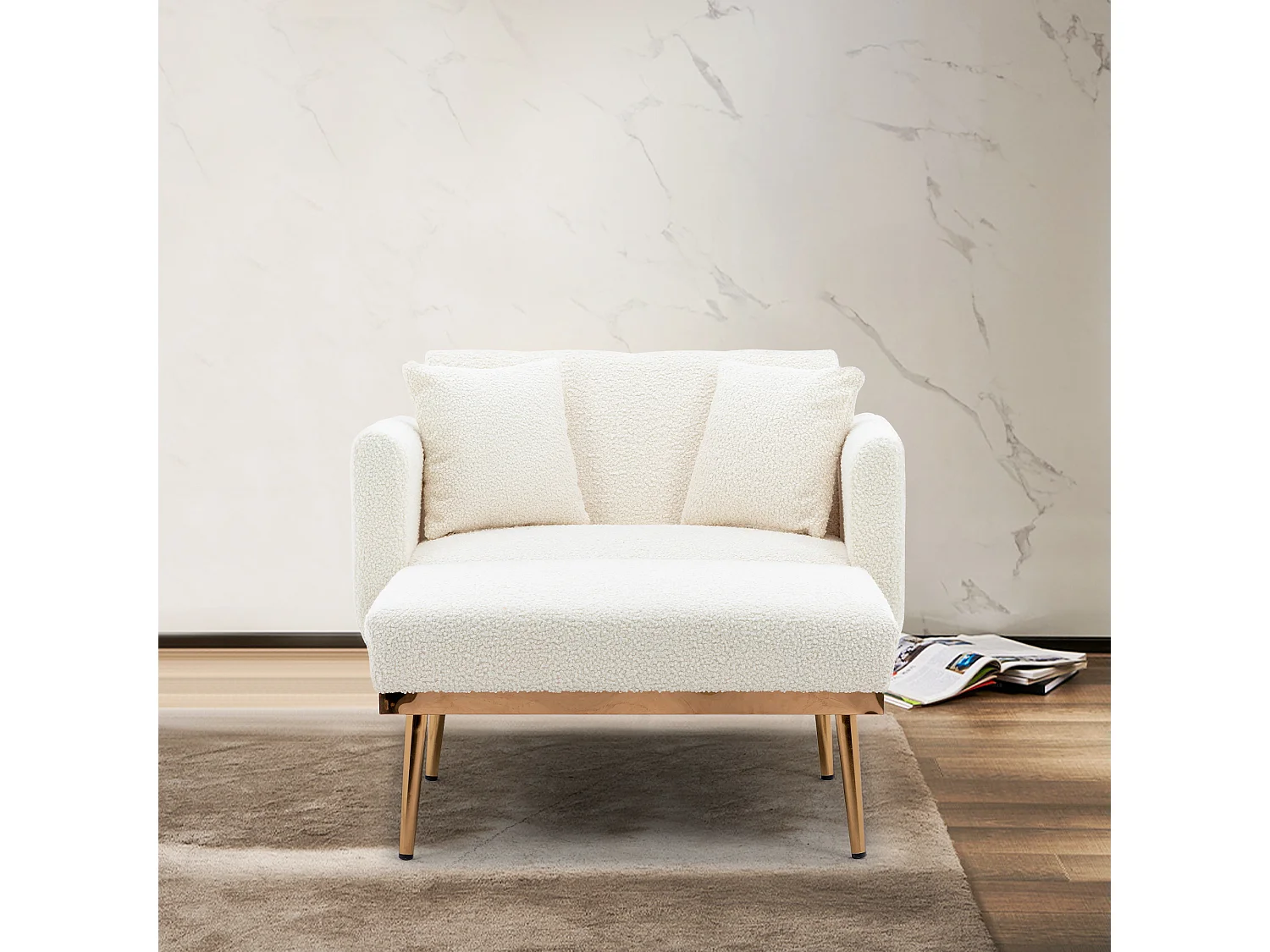 Blanc Sessel - Verstellbarer Sessel mit Armlehnen und Kissen - für wohnzimmer und büro