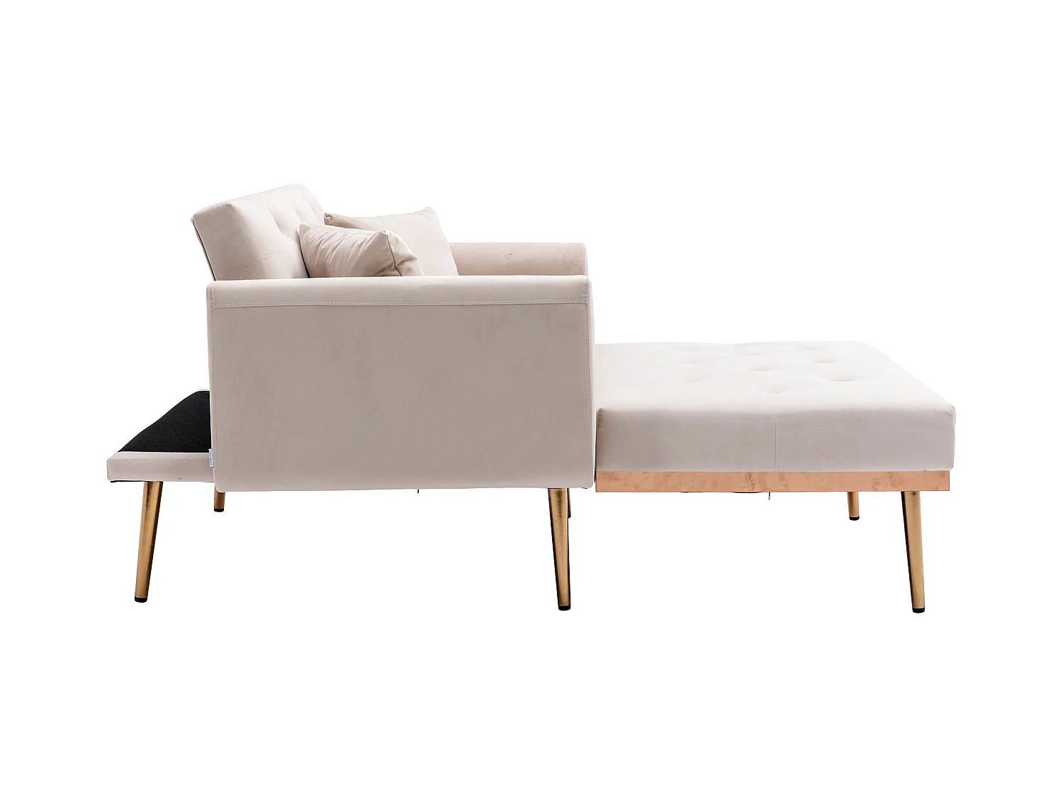 Fauteuil beige - Fauteuil réglable avec accoudoirs et coussins - pour salon et bureau