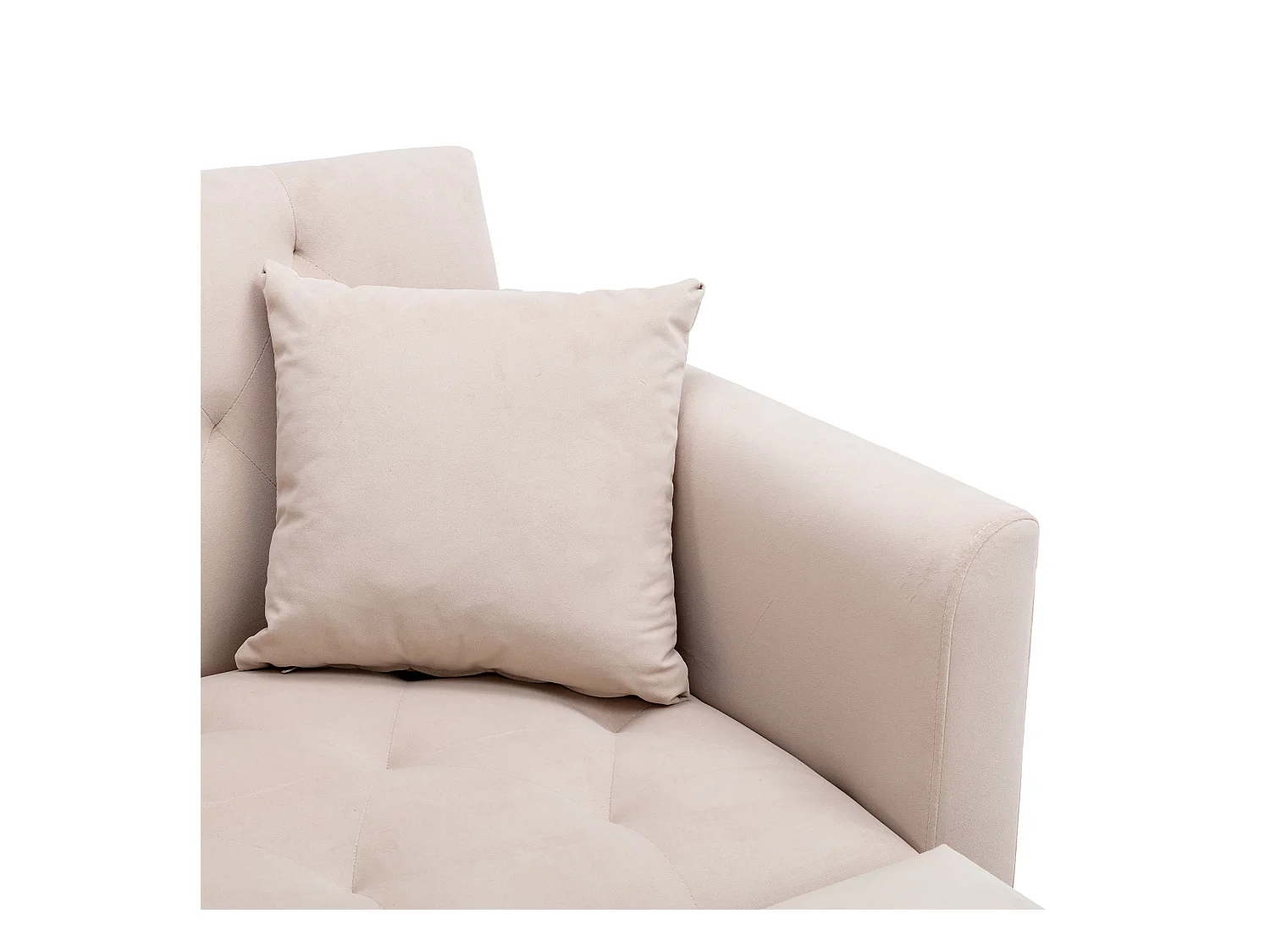 Fauteuil beige - Fauteuil réglable avec accoudoirs et coussins - pour salon et bureau