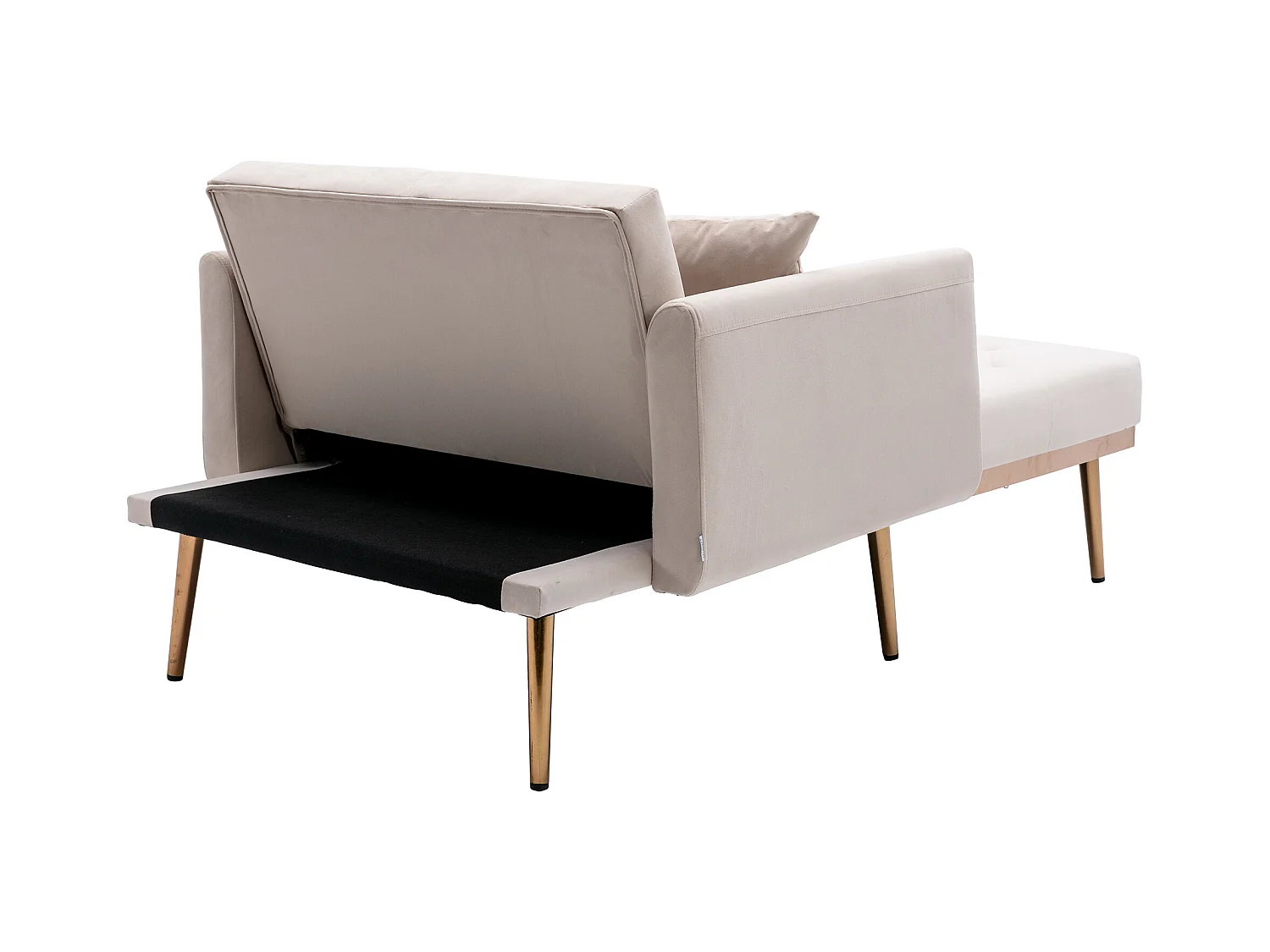 Fauteuil beige - Fauteuil réglable avec accoudoirs et coussins - pour salon et bureau