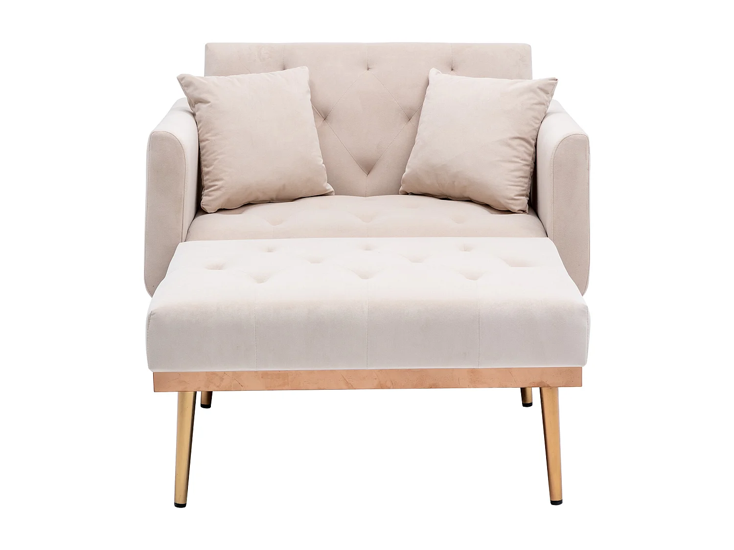 Beige Sessel - Verstellbarer Sessel mit Armlehnen und Kissen - für wohnzimmer und büro