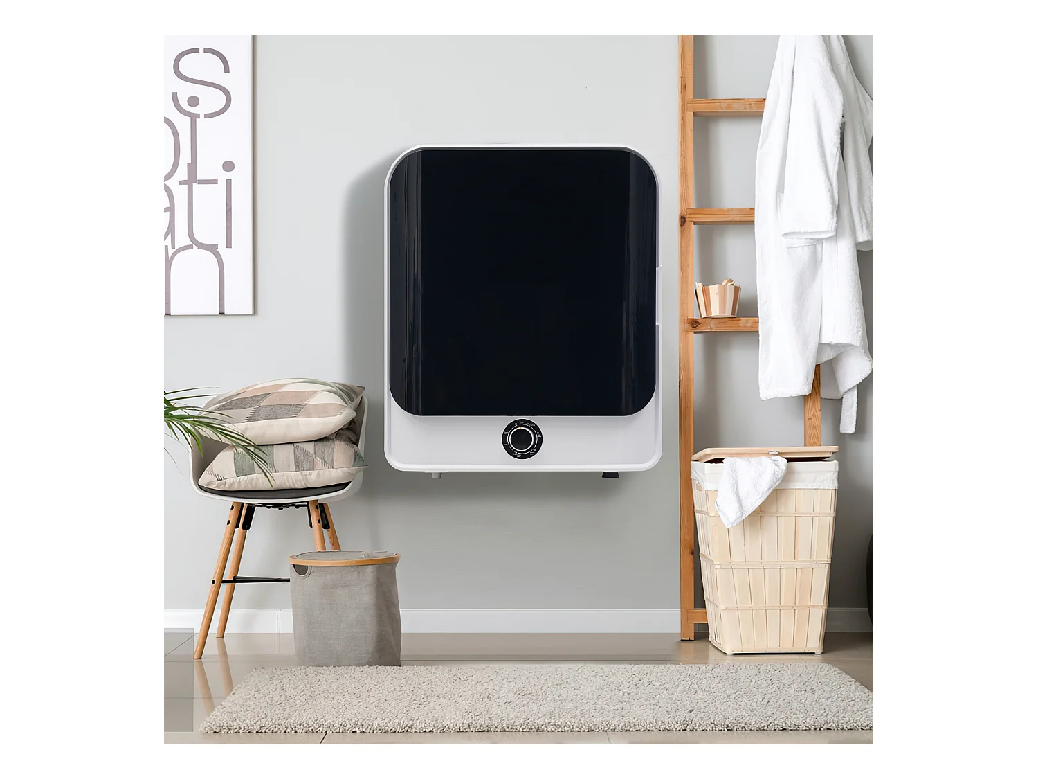 Sèche-linge à évacuation, inox, 3 kg (jusqu'à 4,5 kg), 830 W, 5 programmes, protection contre la surchauffe, montage mural (49,5x43,5x59,5 cm)