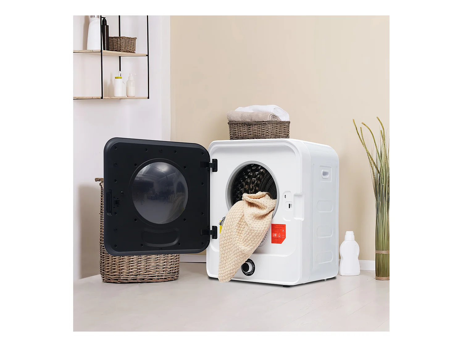 Sèche-linge à évacuation, inox, 3 kg (jusqu'à 4,5 kg), 830 W, 5 programmes, protection contre la surchauffe, montage mural (49,5x43,5x59,5 cm)