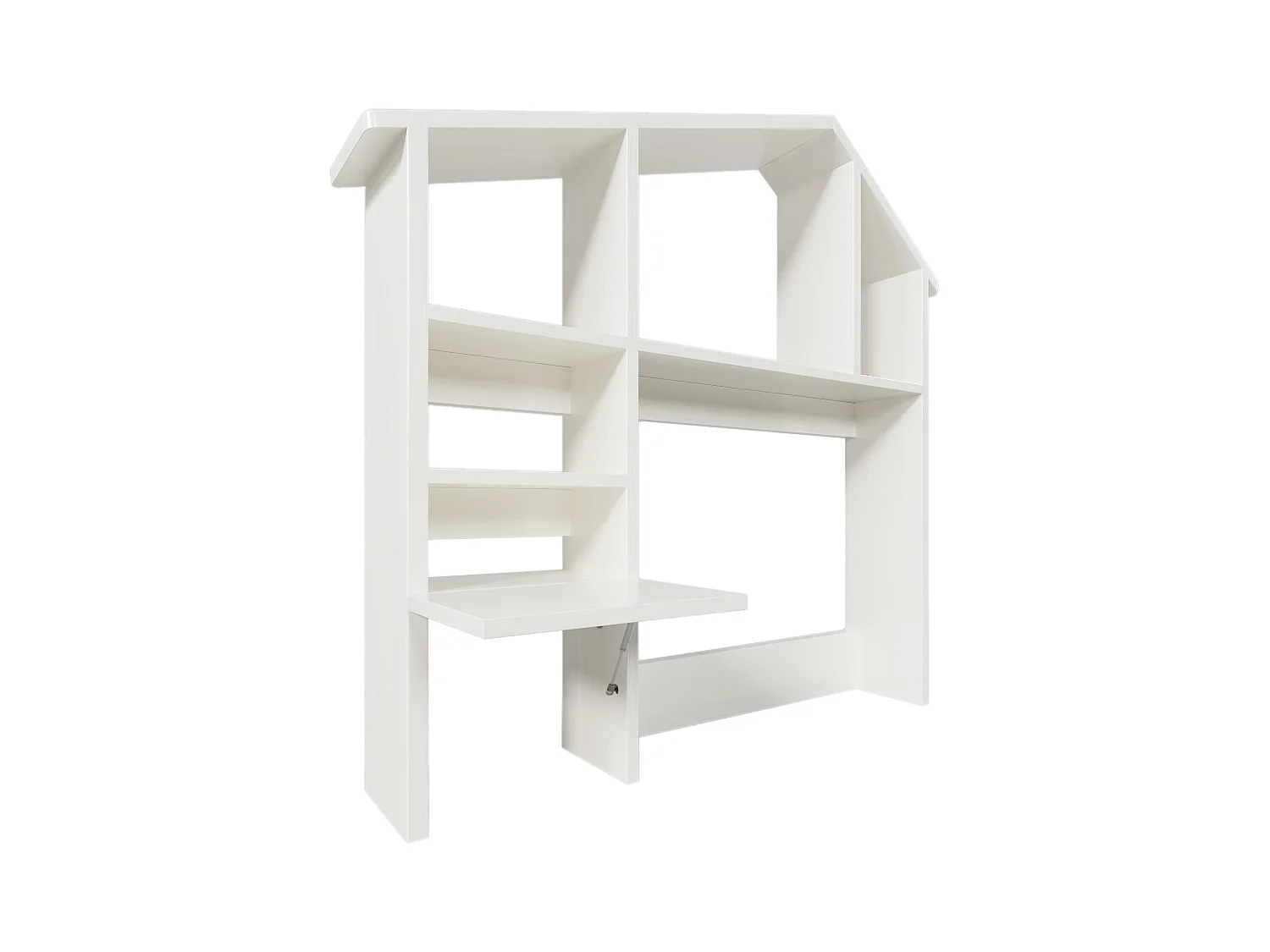 Mensola in legno con 2 cassetti, design semicircolare, comodino pieghevole, frontale in rattan, MDF, bianco (40x40x53cm)