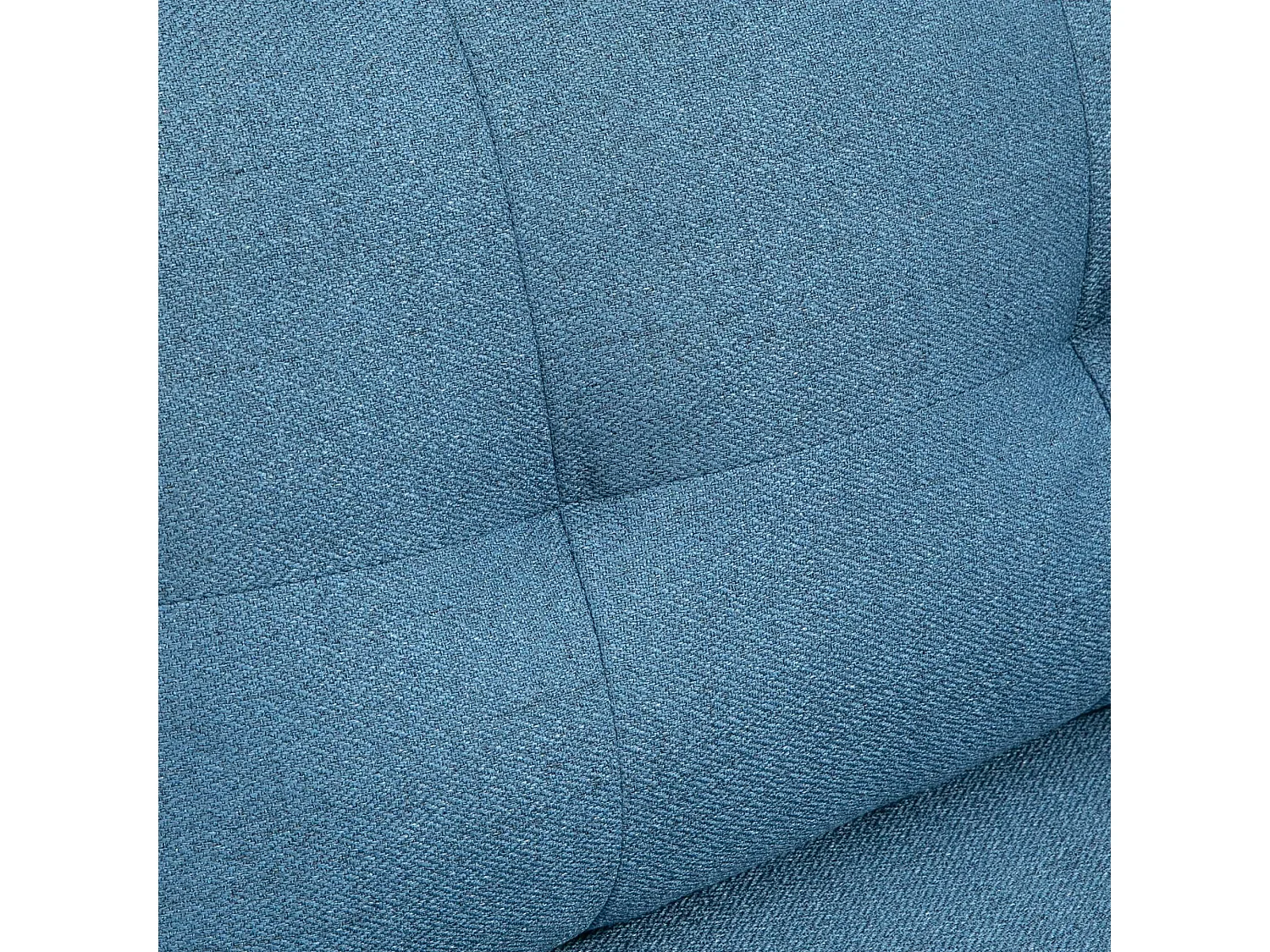 Niebieska sofa 2-osobowa - Sofa ze stalowymi nogami i poduszkami - do salonu i sypialni