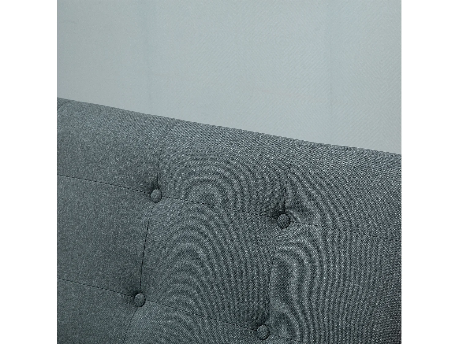 Canapé 2 places gris - Canapé avec accoudoirs et dossier en bois - pour le salon