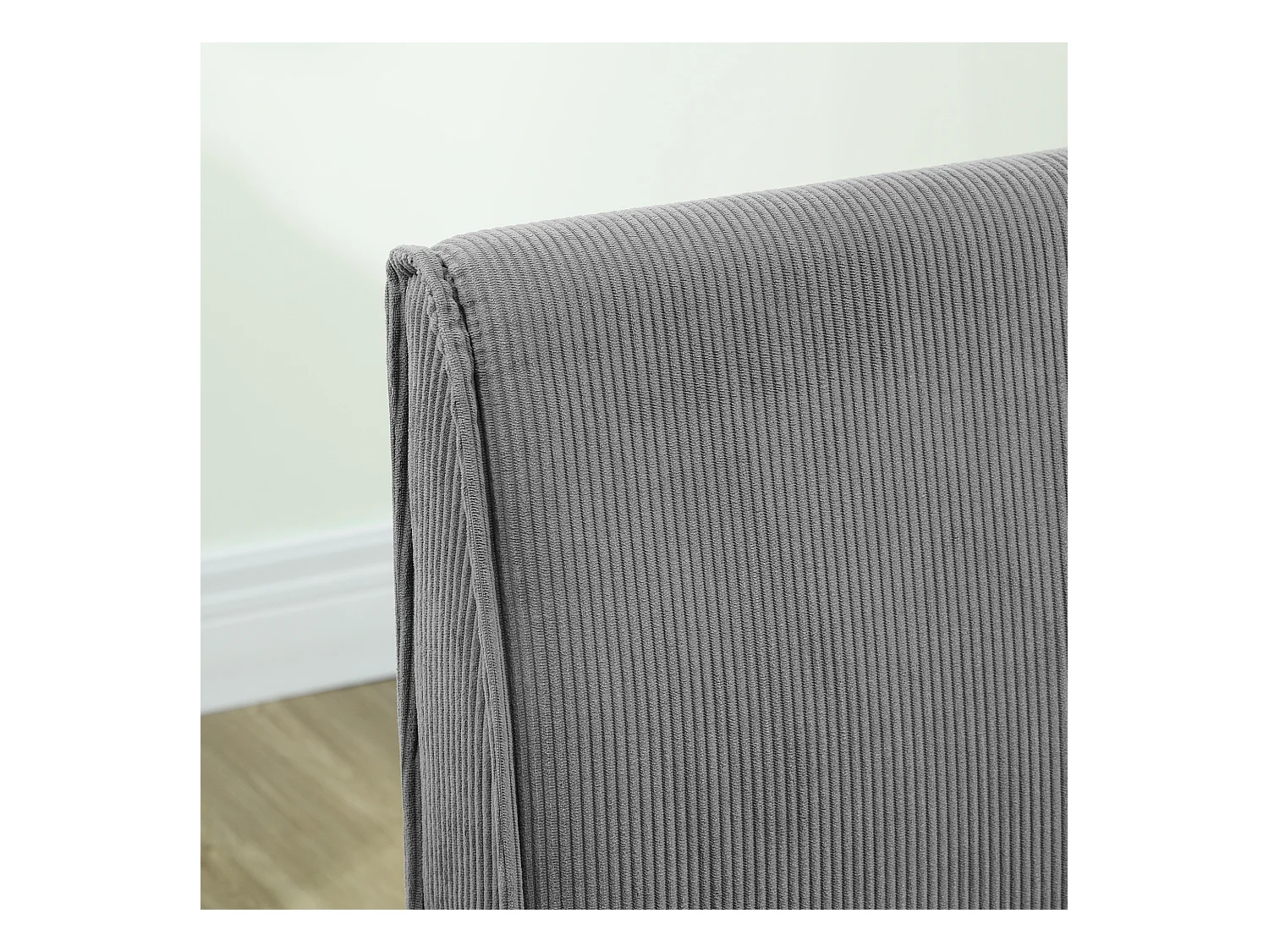 Canapé droit gris - Canapé avec dossier et pieds en bois - pour chambre et salon