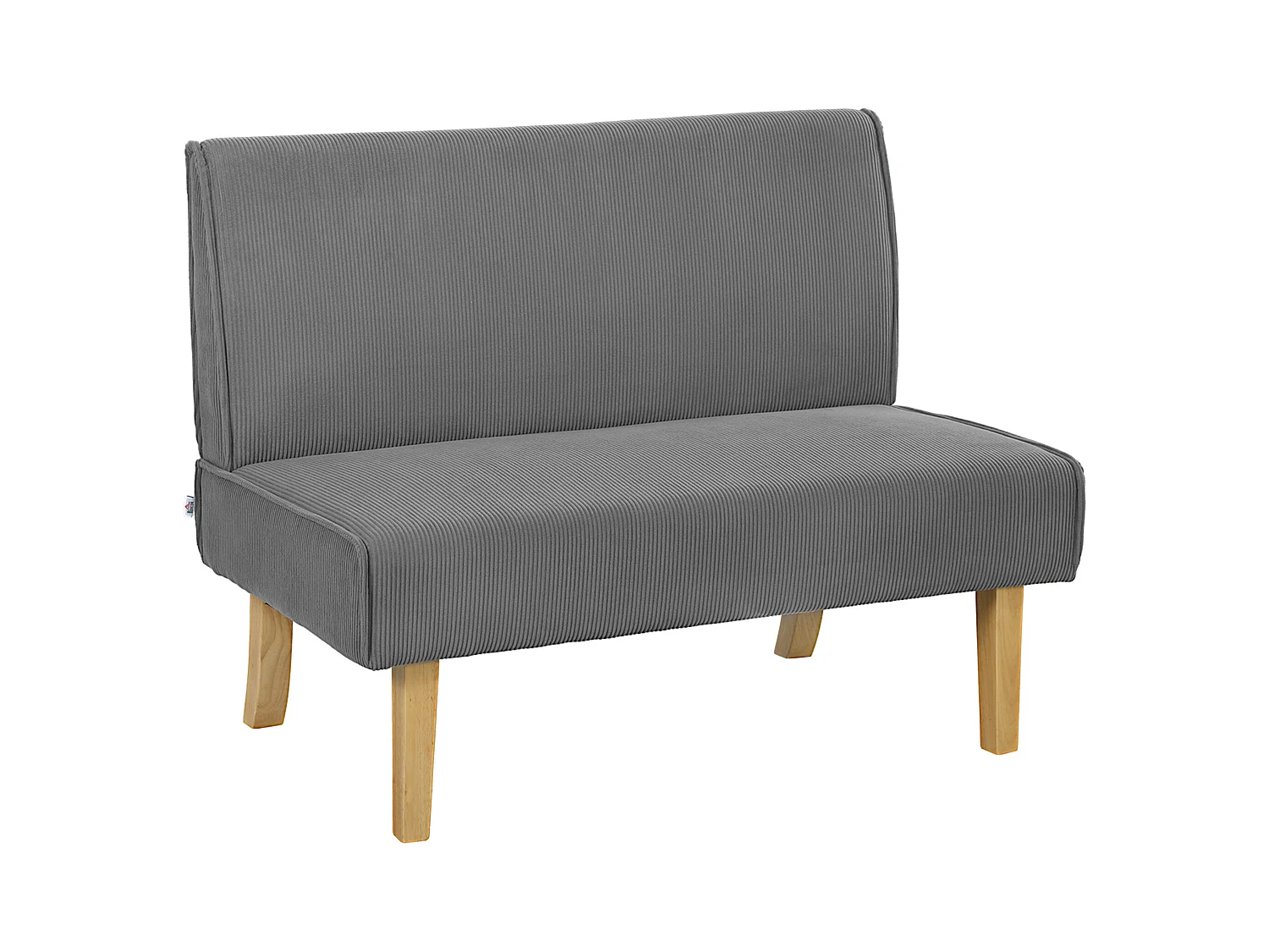 Canapé droit gris - Canapé avec dossier et pieds en bois - pour chambre et salon