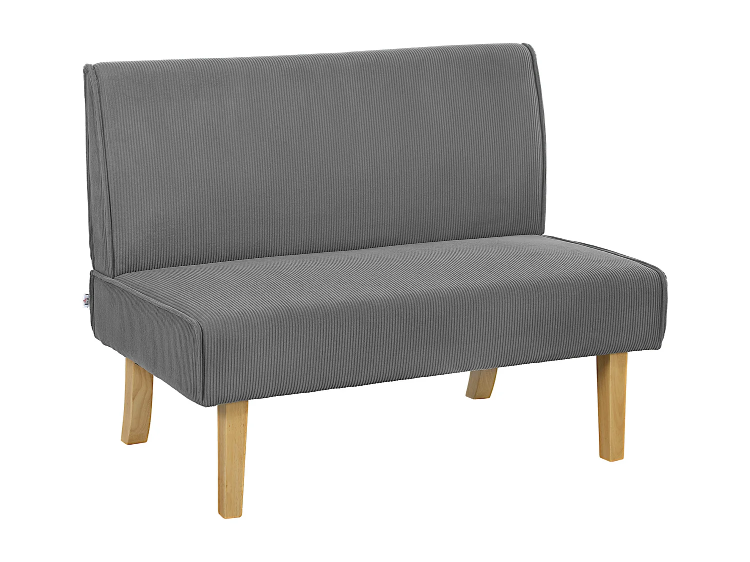 Divano dritto grigio - Divano con schienale e gambe in legno - per camera da letto e soggiorno