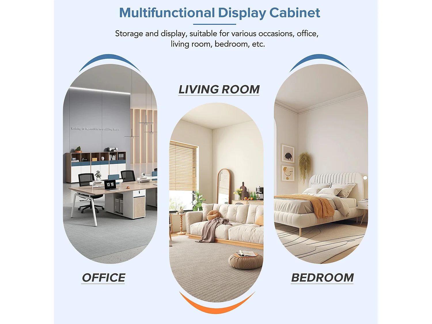 Vitrine haute brillance avec LED, 3 étagères en verre, MDF, blanc (55x38x166 cm)