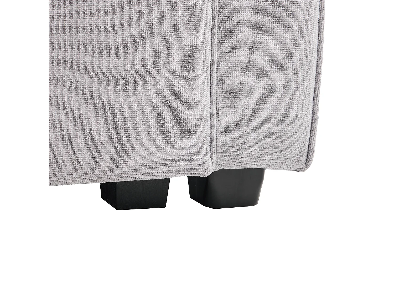 Canapé 4 places - Canapé avec 2 porte-gobelets et 2 chargeurs USB - poches d'accoudoir et 4 oreillers - lin gris clair