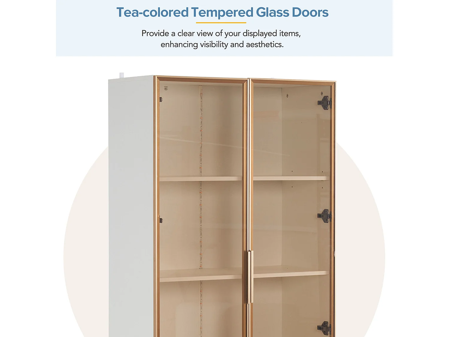 Vitrine en Verre avec 16 Couleurs LED, 2 Portes, Étagères Réglables, MDF, Blanc, (80x40x160 cm)