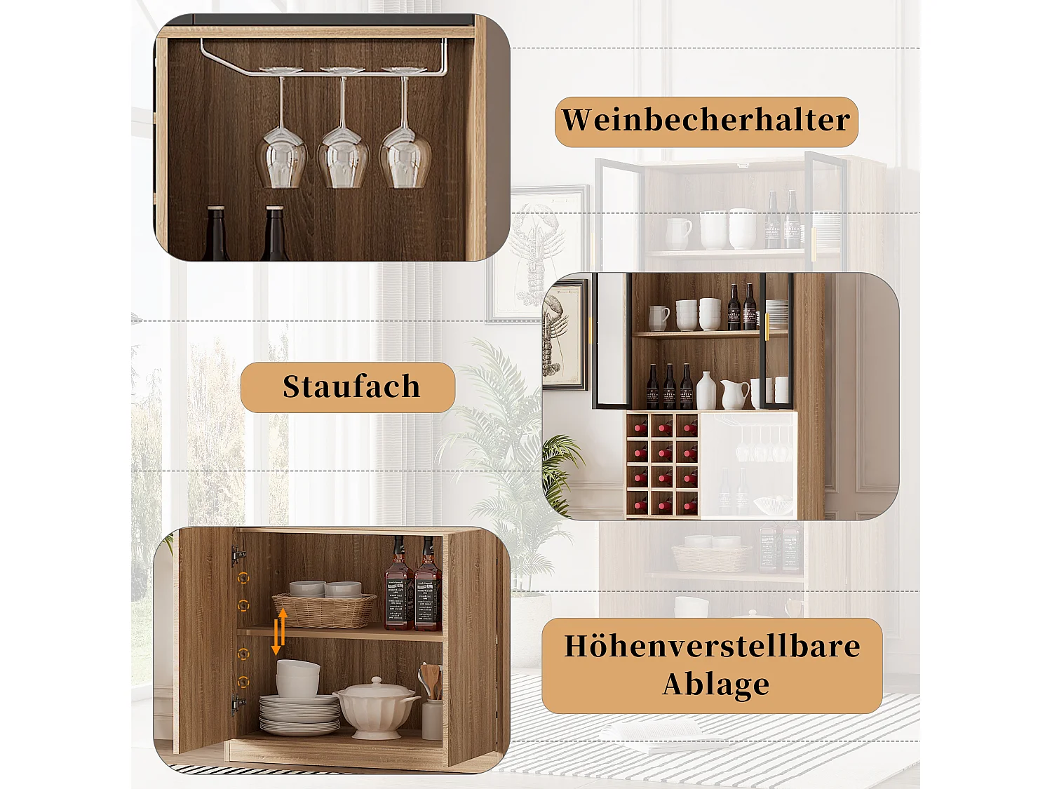 Vitrine avec éclairage LED, portes en verre, MDF, naturel (80x40x180 cm)