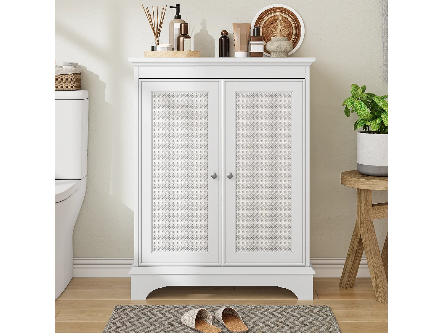 Badkamerkast met manddeur en verstelbare planken, MDF, wit (66,6x29,8x86,5 cm)