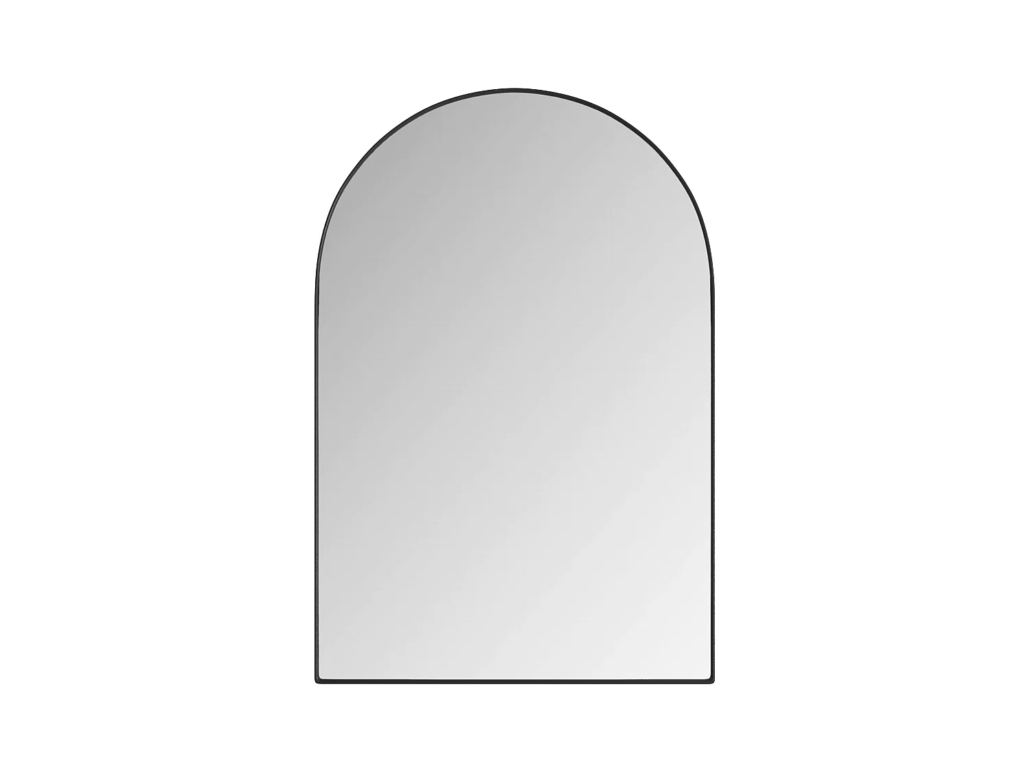 Armario de pared de metal con espejo curvo y estantes ajustables, para baño, salón y dormitorio, color negro (91 x 61 x 12 cm)