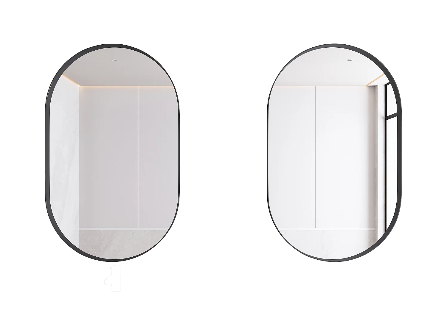 Miroir Arqué avec rangement, Cabinet mural avec cadre en métal, Armoire Miroir avec étagères réglables, pour salle de bain, noir (85x51.5x12 cm)