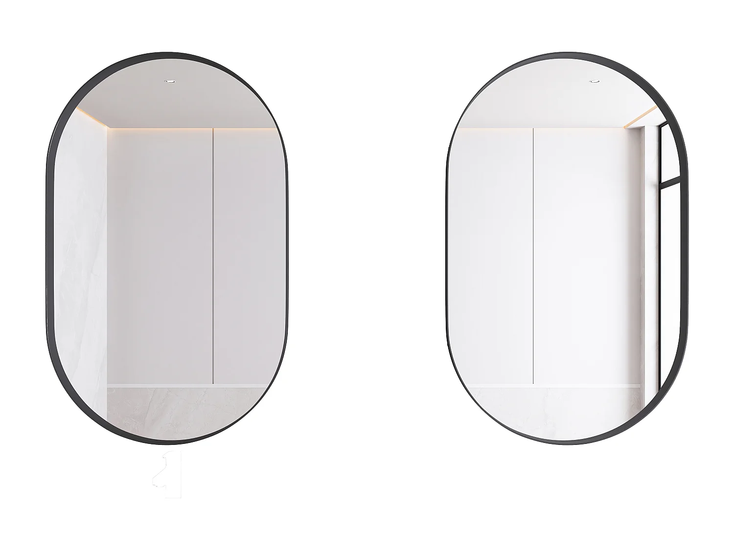 Miroir Arqué avec rangement, Cabinet mural avec cadre en métal, Armoire Miroir avec étagères réglables, pour salle de bain, noir (85x51.5x12 cm)