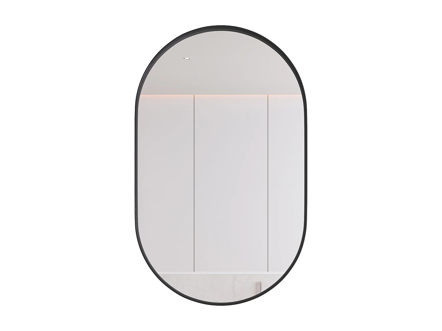 Miroir Arqué avec rangement, Cabinet mural avec cadre en métal, Armoire Miroir avec étagères réglables, pour salle de bain, noir (85x51.5x12 cm)