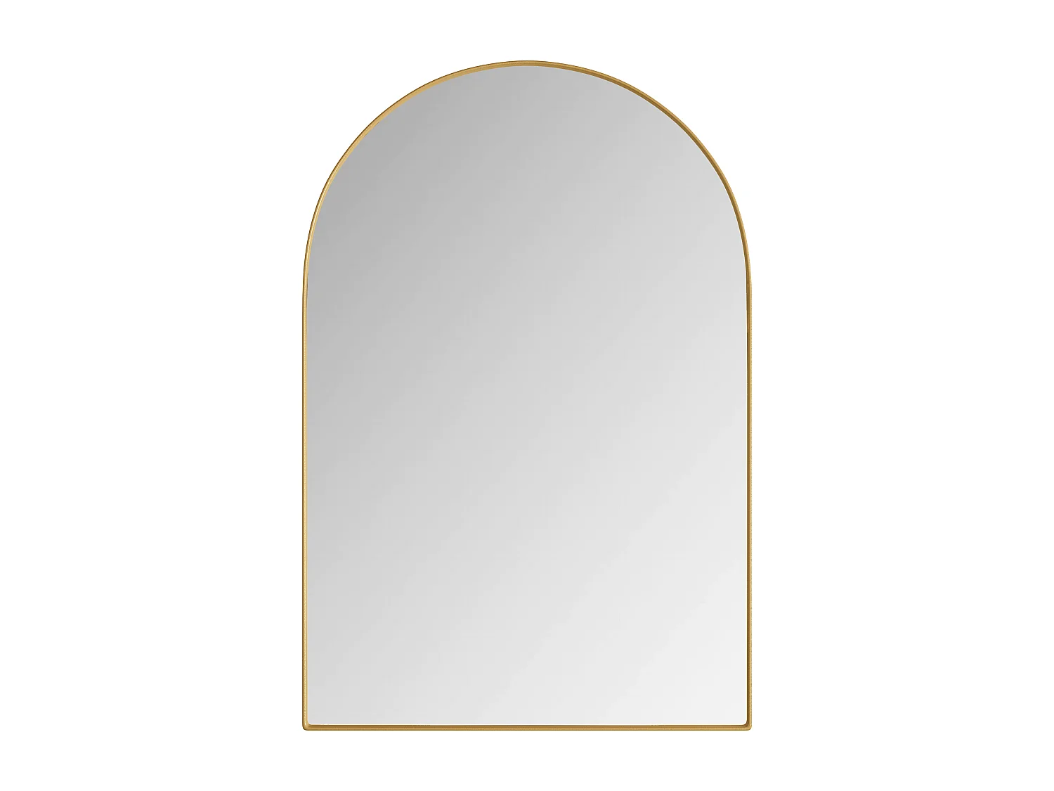 Armoire miroir incurvée, cabinet mural avec cadre métallique, étagères ajustables, pour salle de bain, salon et chambre, or (91x61x12 cm)