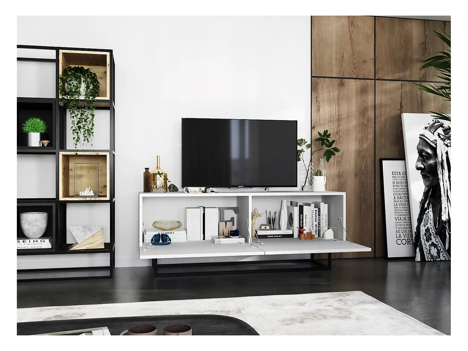 Szafka RTV SELF 4 120 biała mat