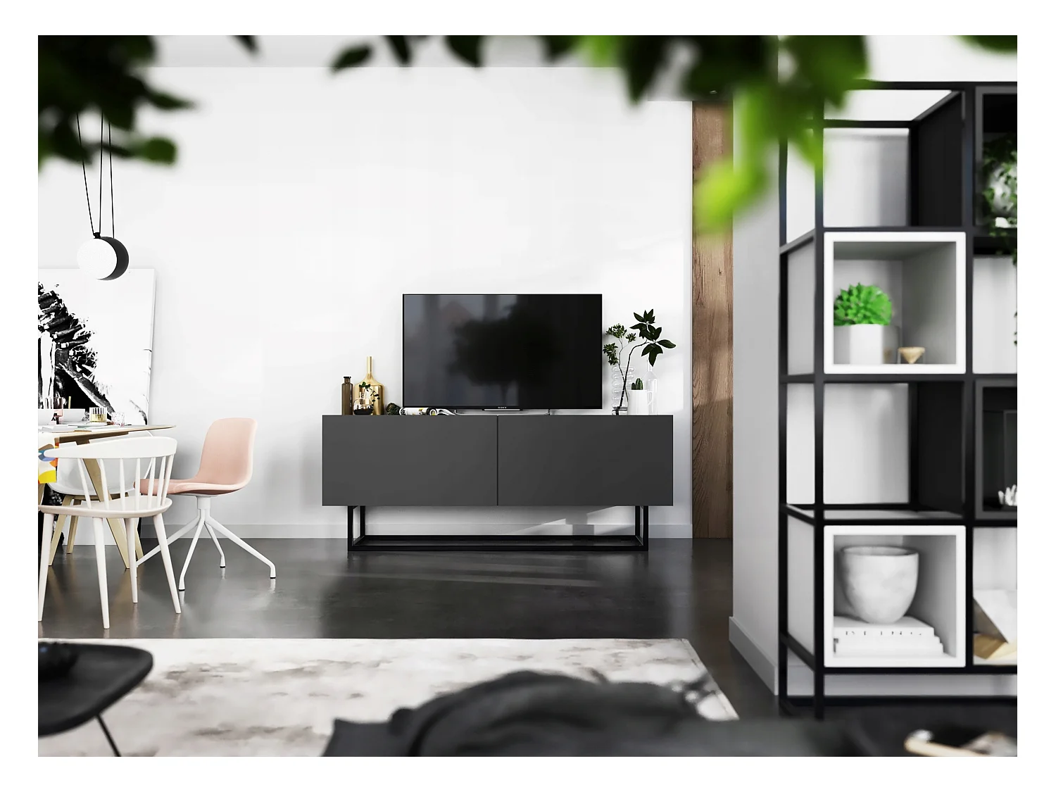 Szafka RTV SELF 4 120 grafitowa mat