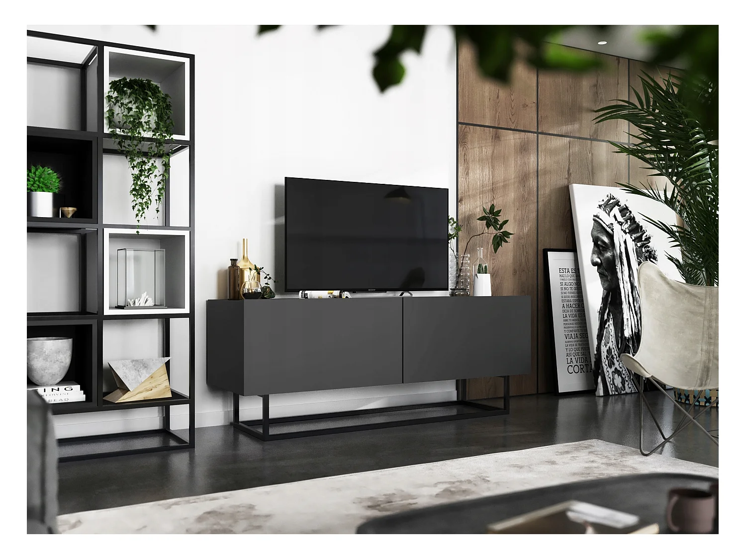 Szafka RTV SELF 4 120 grafitowa mat