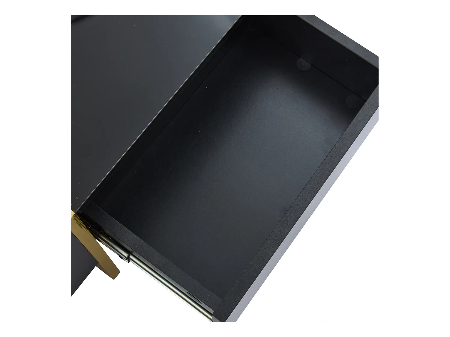 Schwarzer Couchtisch - Couchtisch mit 4 Schubladen und glänzender Platte - für wohnzimmer