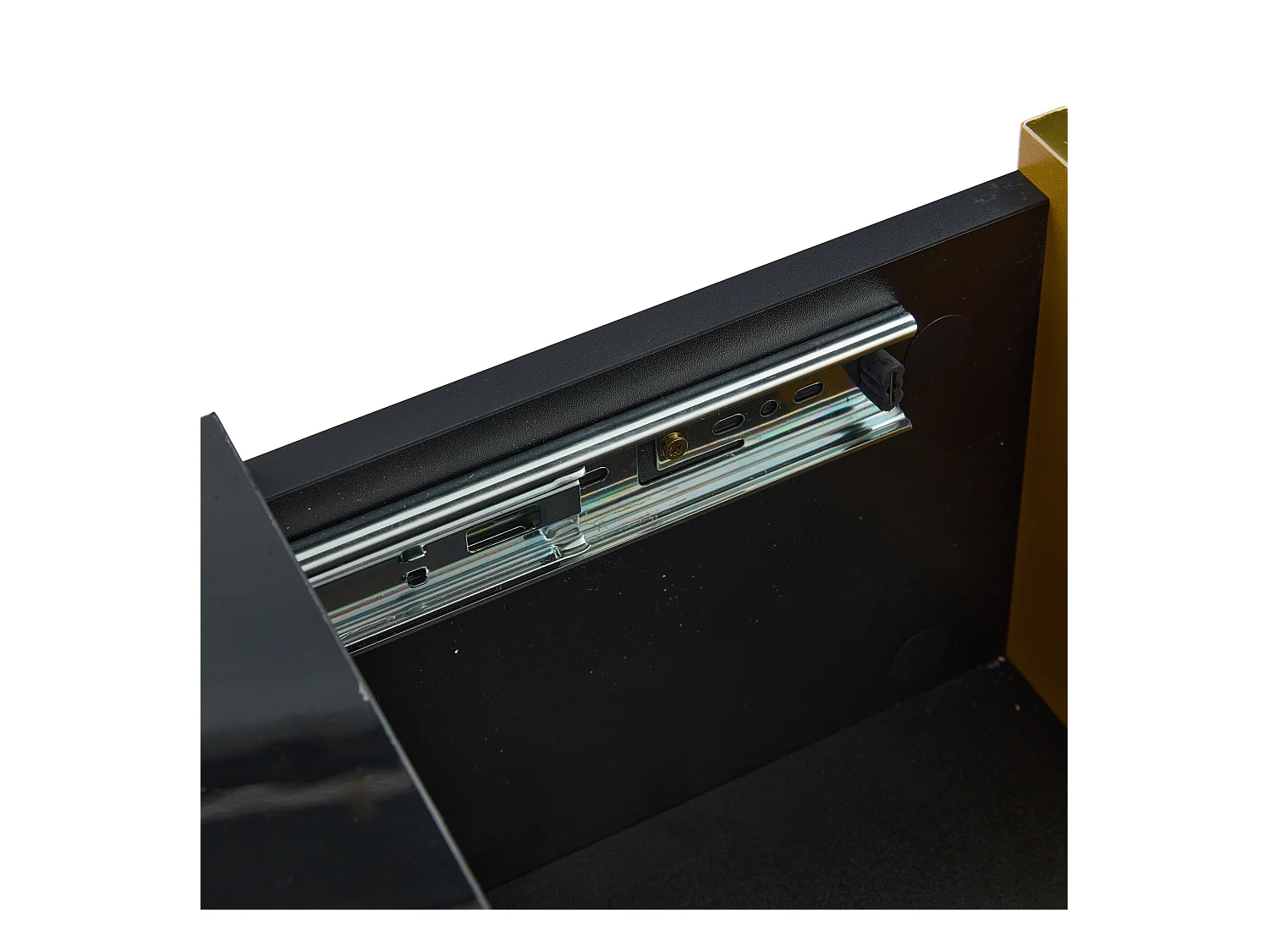 Tavolino nero - Tavolino con 4 cassetti e piano lucido - per soggiorno