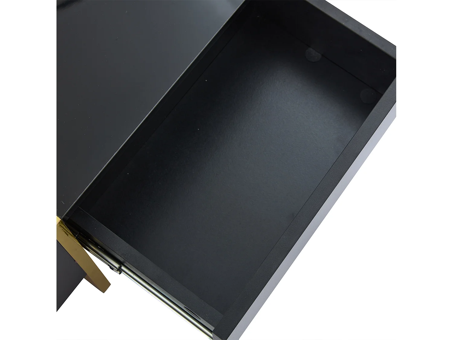 Table basse noir - Table basse avec 4 tiroirs et plateau brillant - pour le salon