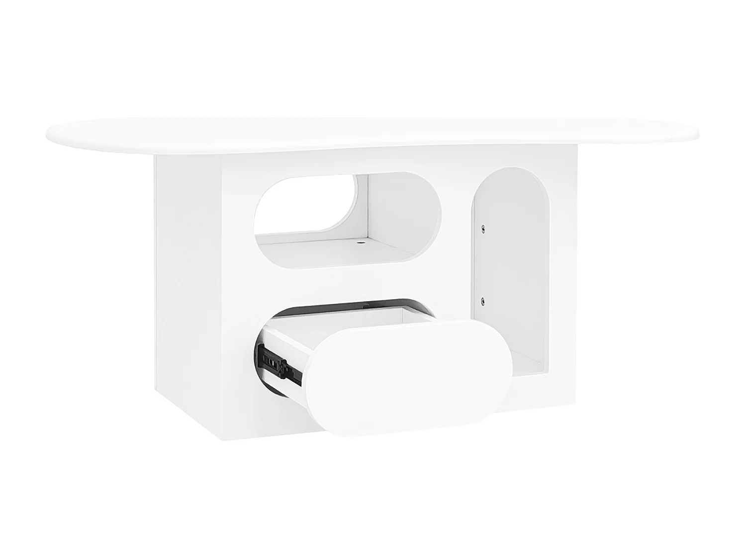 Witte salontafel - salontafel met 1 lade en open opbergvak - voor woonkamer