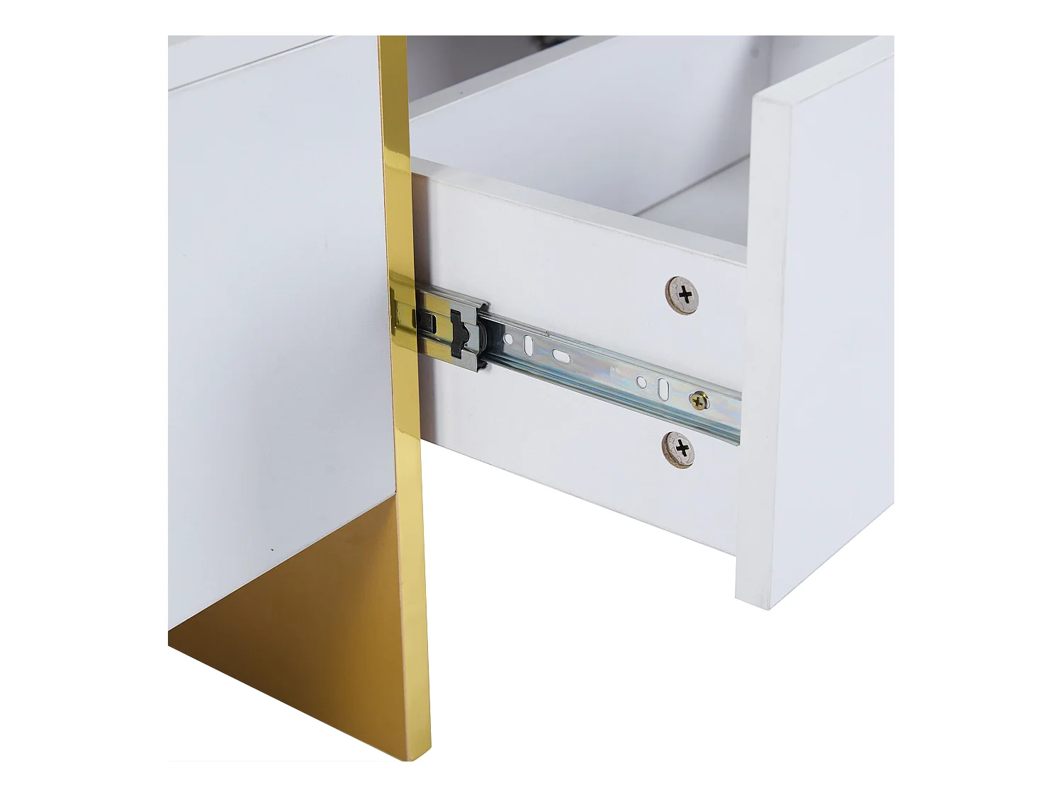 Table basse blanc - Table basse avec 4 tiroirs et plateau brillant - pour le salon