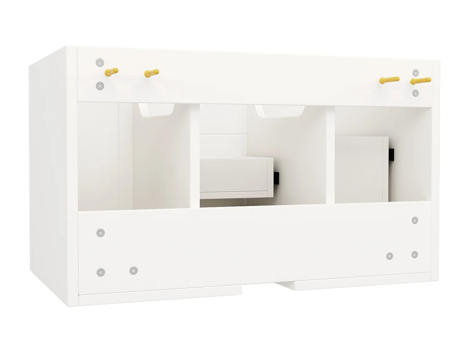 Meuble sous lavabo avec 3 tiroirs, blanc, MDF, avec lavabo intégré (78.5x46x46.8 cm)