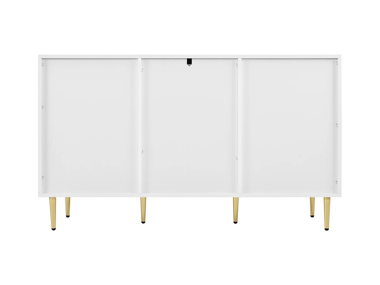 Ladekast met bloemenmotief, gouden poten, MDF, wit, met 6 lades en 2 legplanken (127 x 45 x 75 cm)