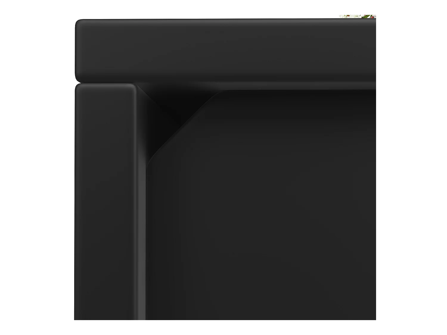 Armoire à tiroirs noire, design moderne, MDF, LED, avec 6 tiroirs, portes courbées (120x40x75 cm)