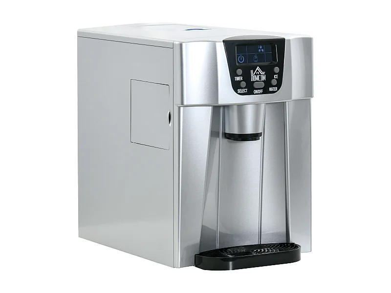 Máquina de hielo, 9 cubitos de hielo en 6-10 minutos, 12 kg/24 h, depósito de 2 L, función de autolimpieza, pantalla LCD (38,9 x 25,2 x 36,3 cm)