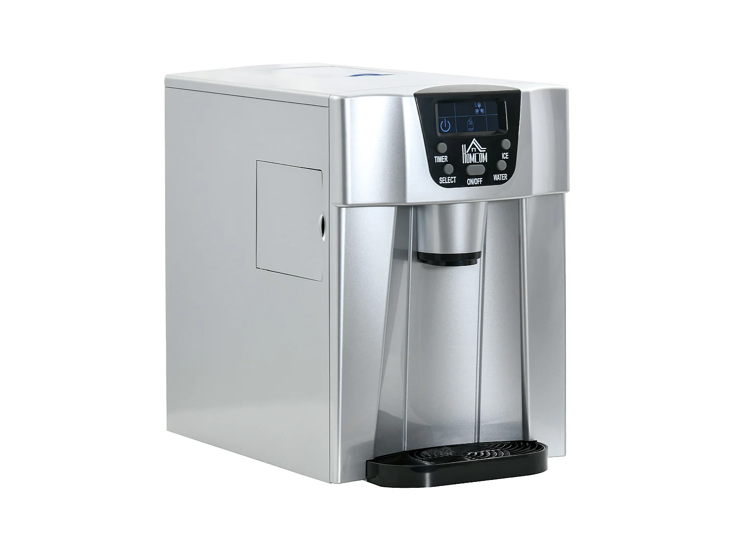 Fabbricatore di ghiaccio, 9 cubetti in 6-10 minuti, 12 kg/24h, serbatoio da 2 l, funzione autopulente, display LCD (38,9x25,2x36,3 cm)