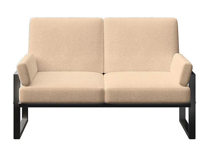 Canapé 2 places Soledo Cappucino - Structure anthracite