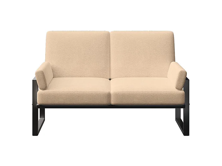 Canapé 2 places Soledo Cappucino - Structure anthracite