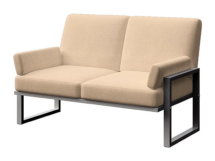 Soledo 2-zitsbank cappuccino - antraciet structuur