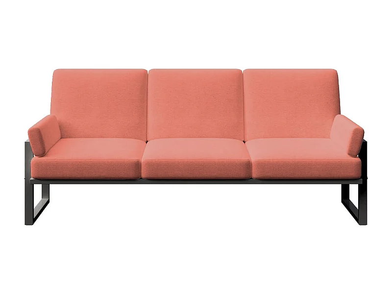 Soledo 3-zitsbank coral - antraciet structuur