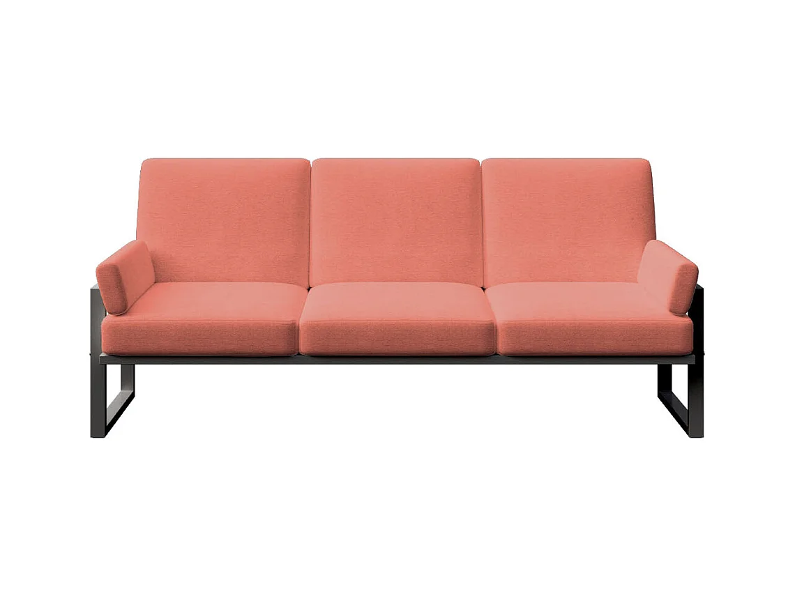 Soledo 3-zitsbank coral - antraciet structuur