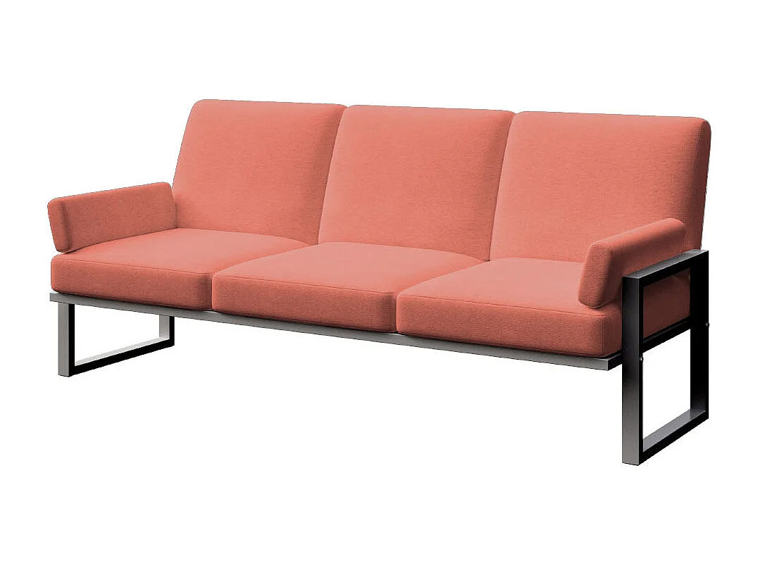 Soledo 3-zitsbank coral - antraciet structuur