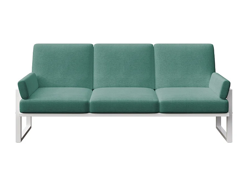 Soledo 3-zitsbank in diepgroen - wit frame