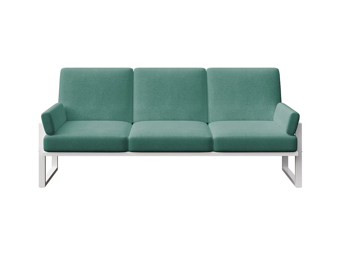Soledo 3-zitsbank in diepgroen - wit frame