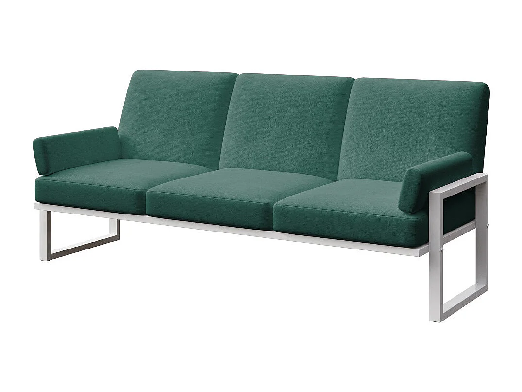 Soledo 3-zitsbank in diepgroen - wit frame