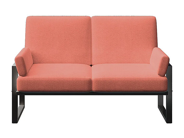 Soledo 2-zitsbank coral - antraciet structuur